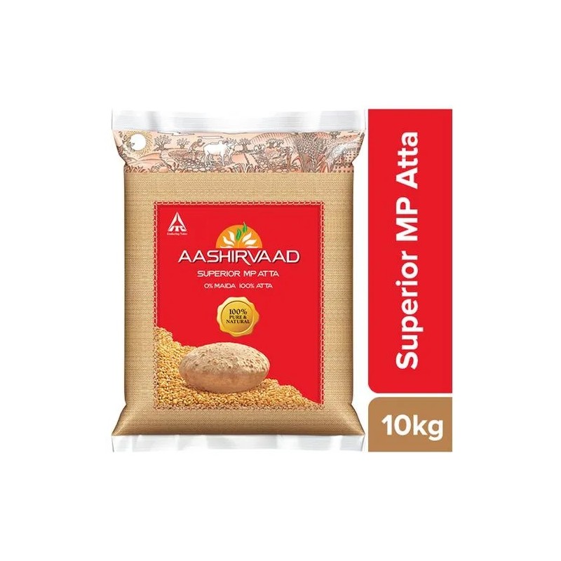 Aashirvaad Atta Whole Wheat, 10 kg Pouch