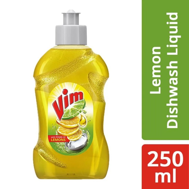 Vim Dishwash Liquid Gel Lemon, 250 ml Bottle